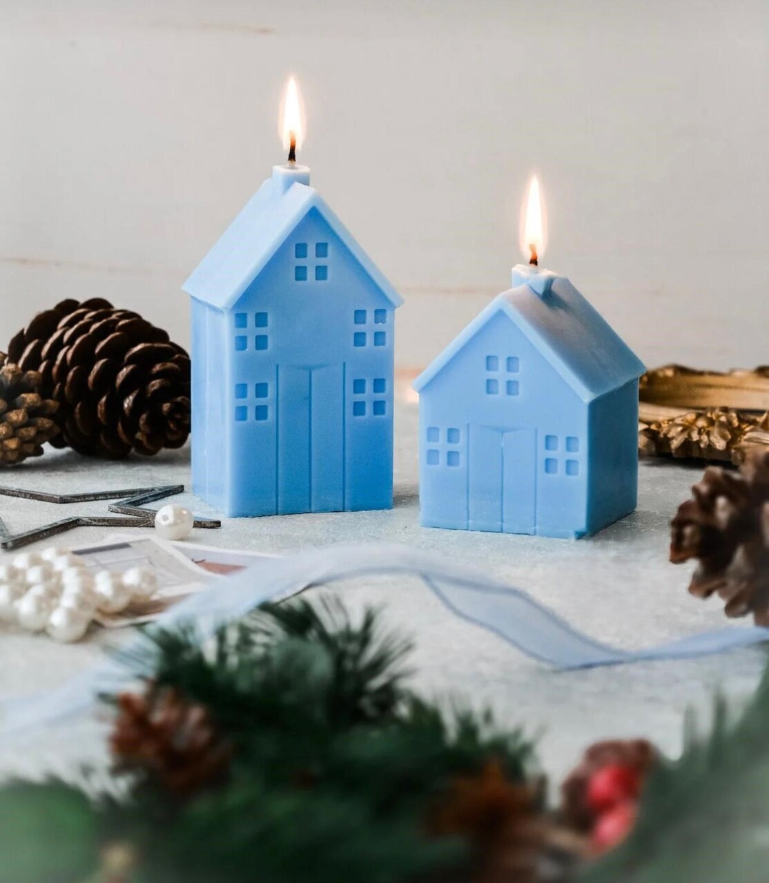 Set de lumanari, Ers1261, Albastru - imagine 3